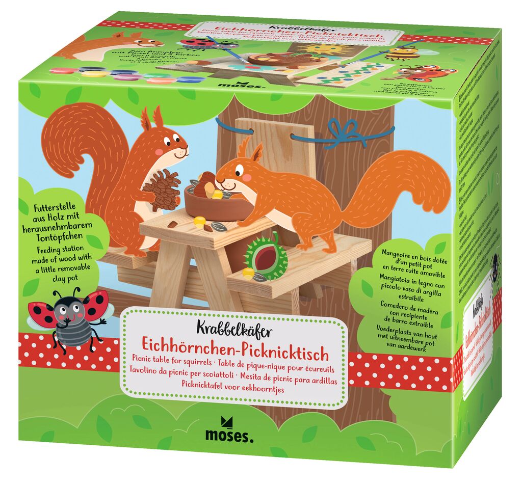 Krabbelkäfer Eichhörnchen-Picknicktisch Krabbelkäfer Eichhörnchen-Picknicktisch