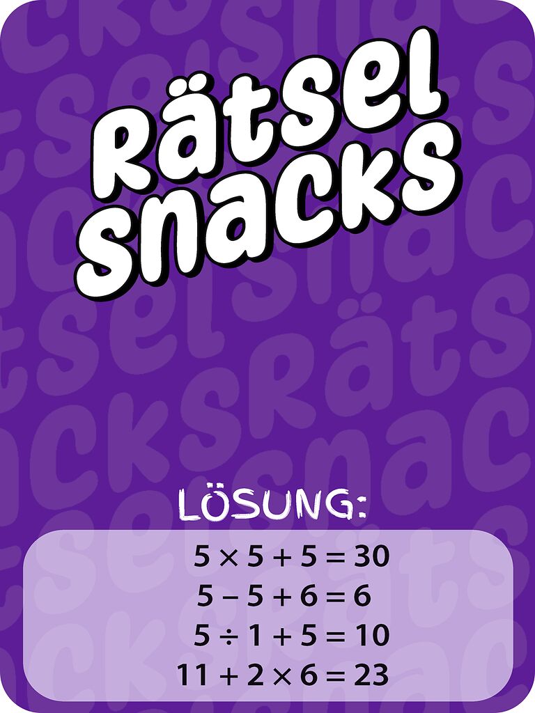 Rätsel Snacks Zahlen suchen