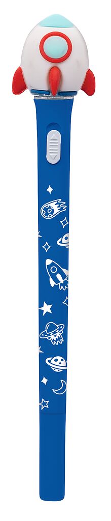 Light-Up Weltraumstift Rakete blau