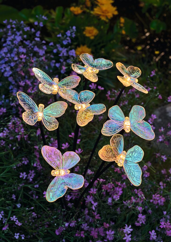 Blatt & Blüte Solar-Stecker Schmetterling