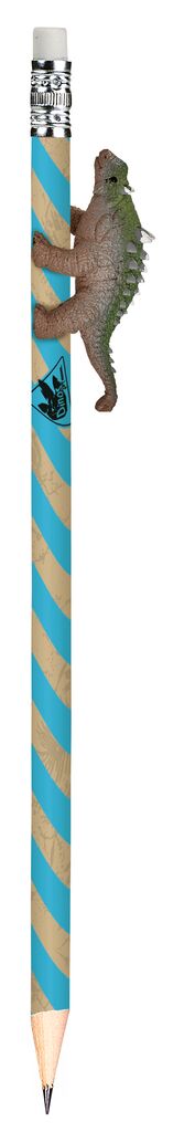 Dino-Bleistift blau