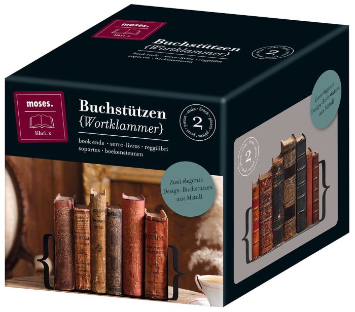 Moses. Buchstützen Sternzeichen 2er Set - Goldene Metall-Buchstützen Mit Tierkreis-Motiv